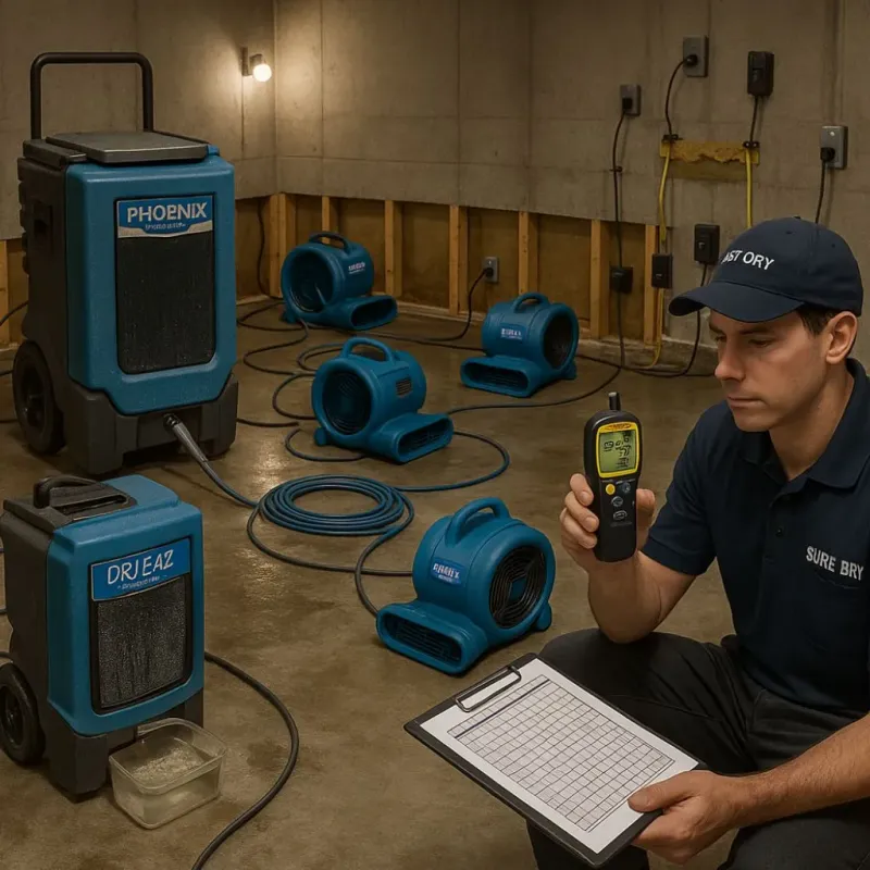 Structural Drying and Dehumidification process in Audubon, PA